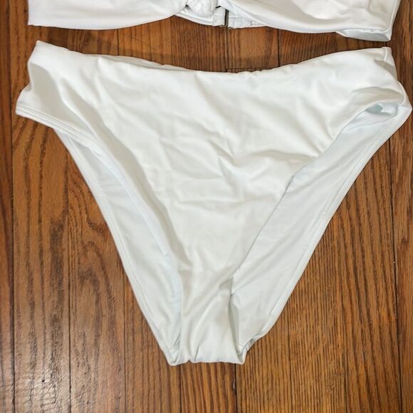 Andie bikini Set Santorini Top 90s High Waisted Bottom White size L NWT - Picture 8 of 14